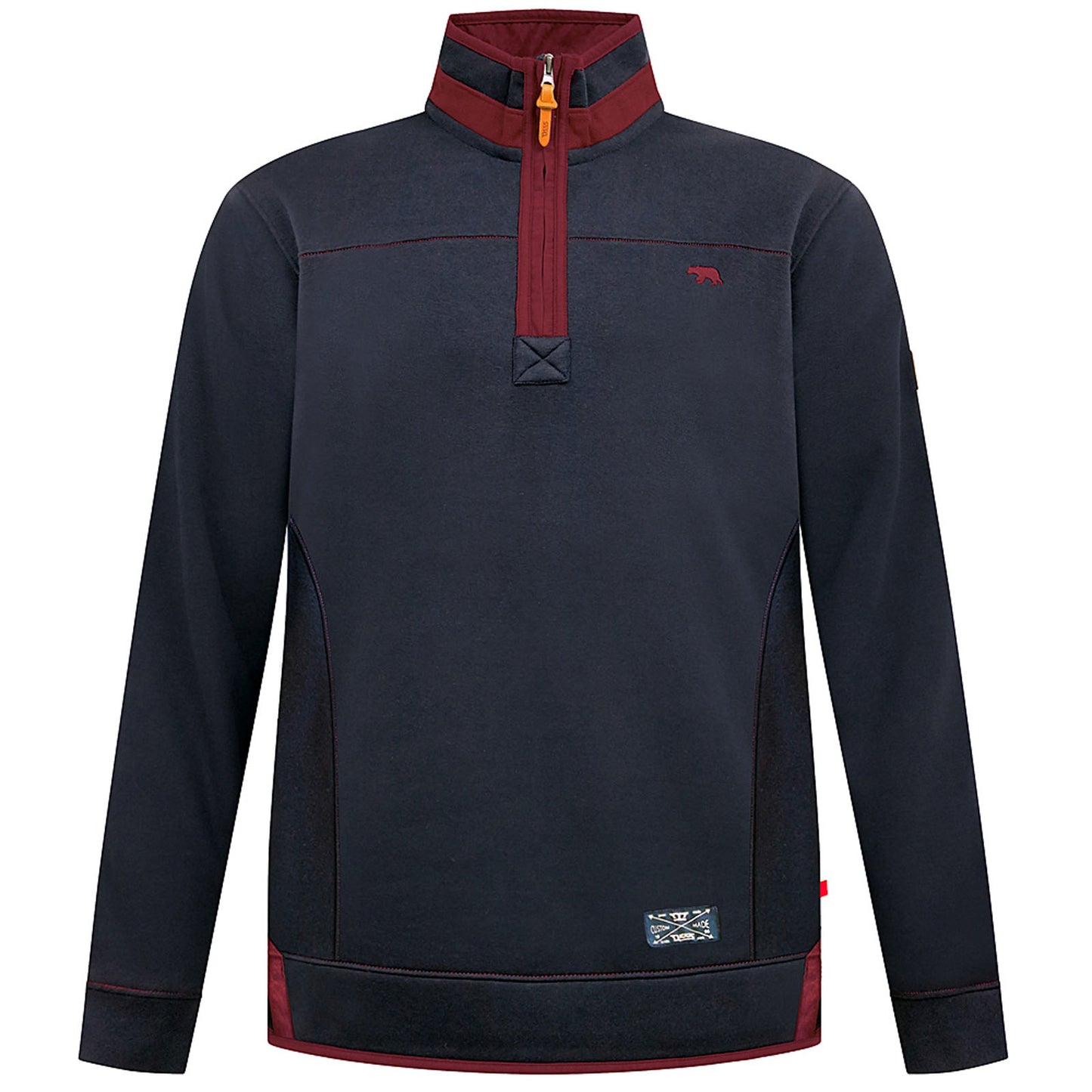 D555 Plus Size Leicester 1/4 Zip Sweatshirt Navy