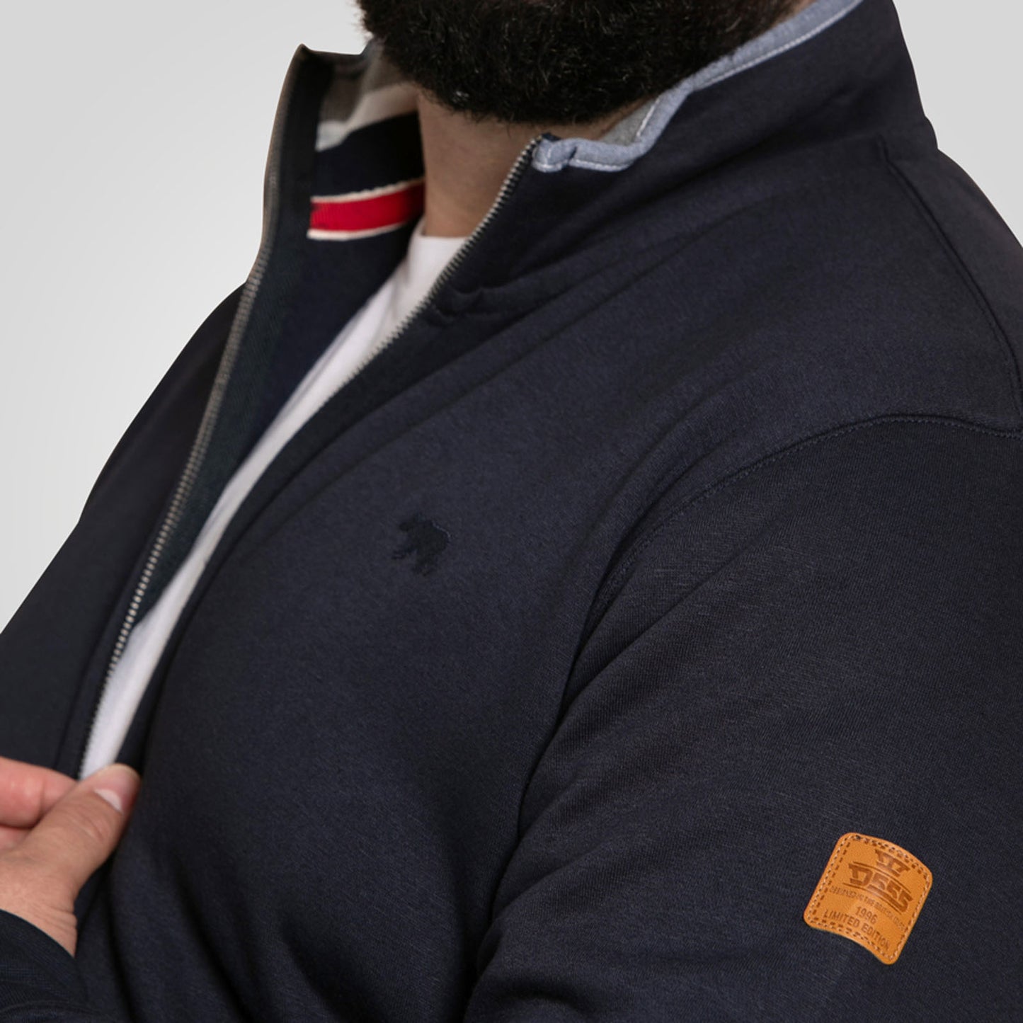 D555 Plus Size Johnson Full Zip Sweatshirt Navy