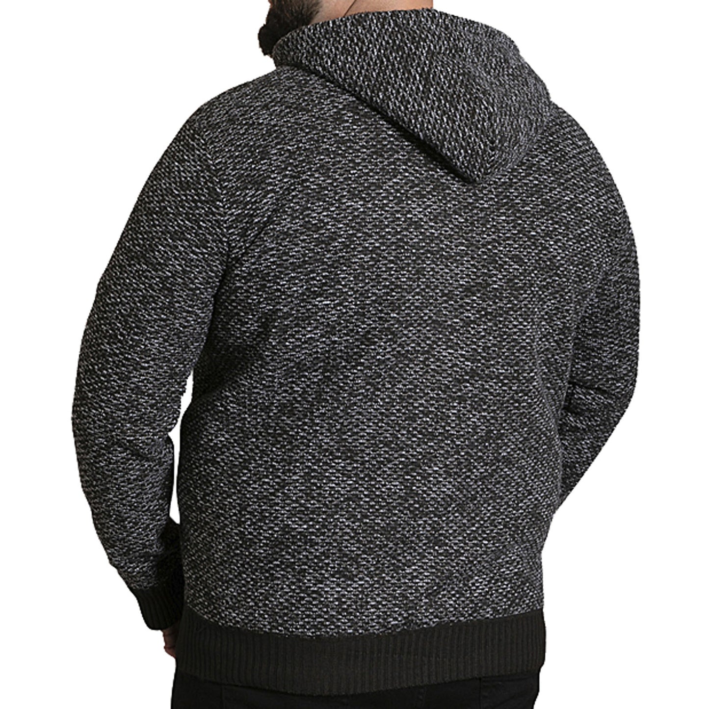 D555 Plus Size Fareham Knitted Zip Hoodie Black