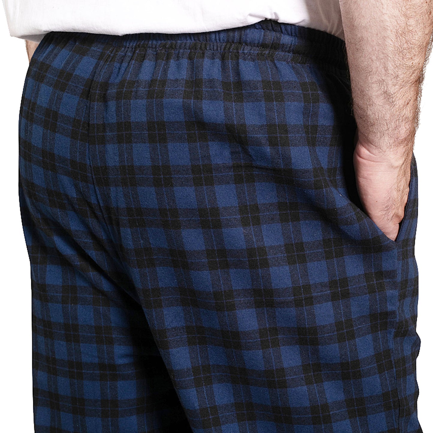D555 Plus Size Chatham Check Loungewear Trousers Navy