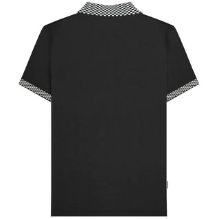 Lambretta Plus Size Two Tone Collar Polo Black