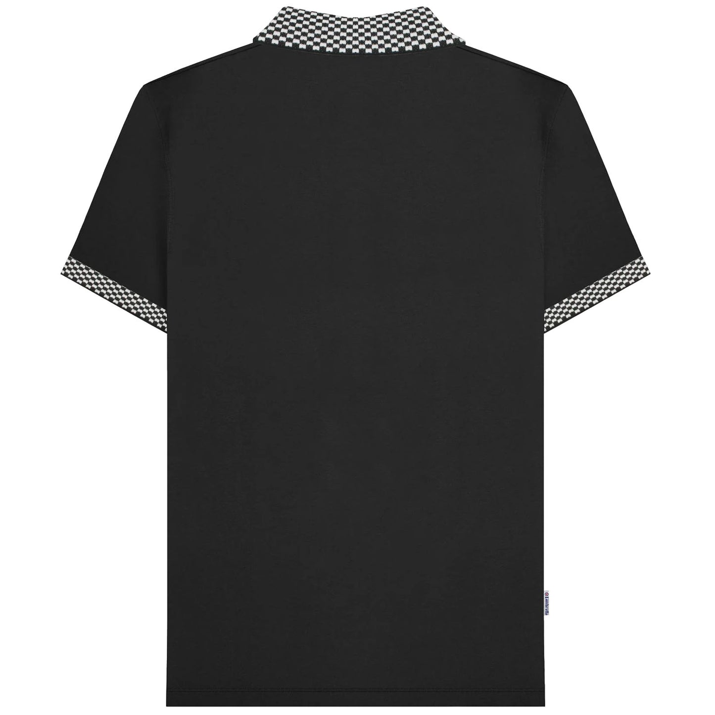 Lambretta Plus Size Two Tone Collar Polo Black