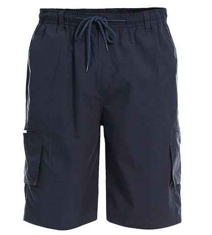 D555 Plus Size Shaped Pocket Cargo Shorts Navy