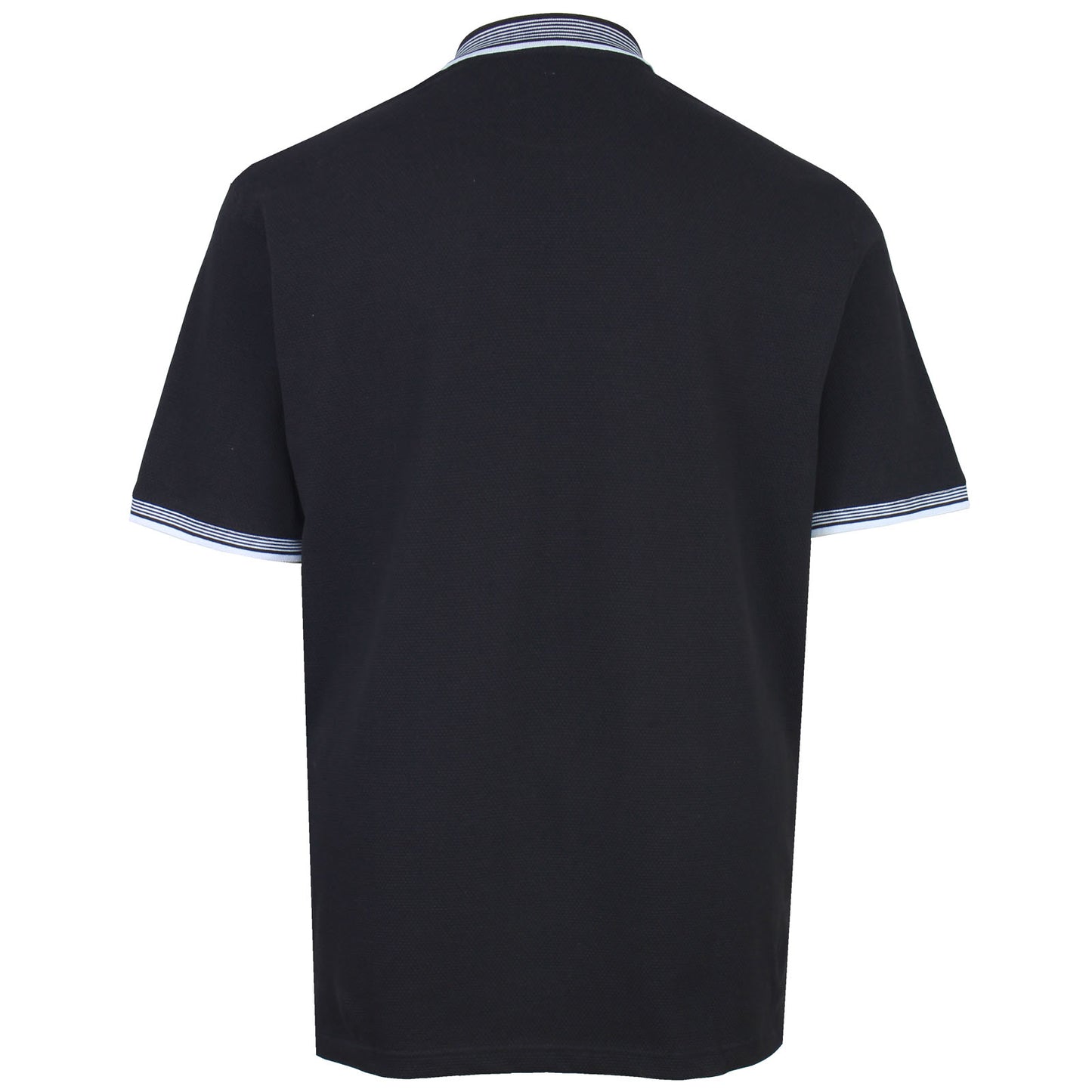 Kam Jeans Plus Size Textured Zip Up Polo Black