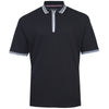 Kam Jeans Plus Size Textured Zip Up Polo Black