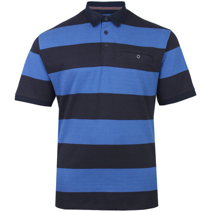 Kam Jeans Plus Size Striped Ruby Polo Navy/Blue