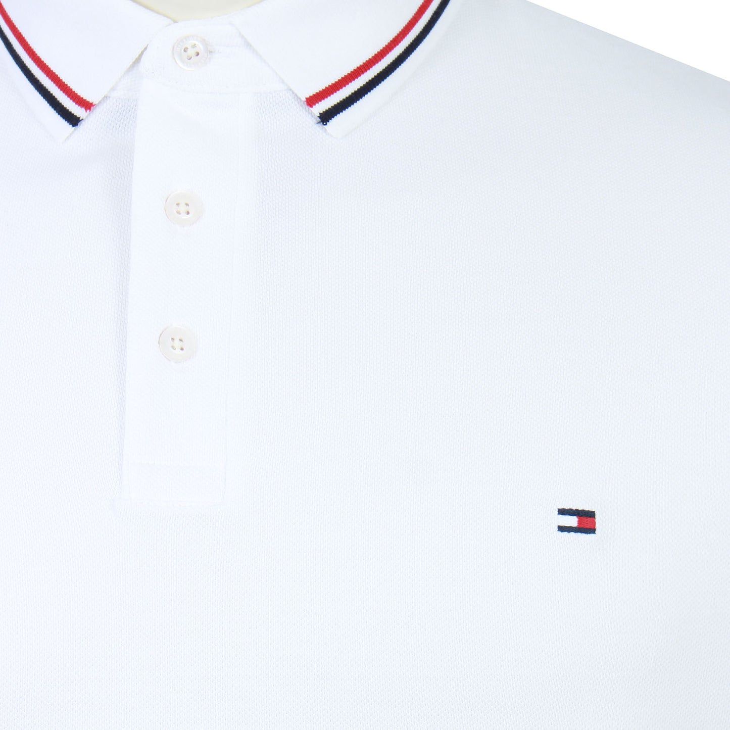 Tommy Hilfiger Plus Size Tipped Slim Fit Polo White