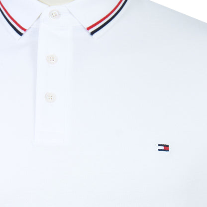 Tommy Hilfiger Plus Size Tipped Slim Fit Polo White