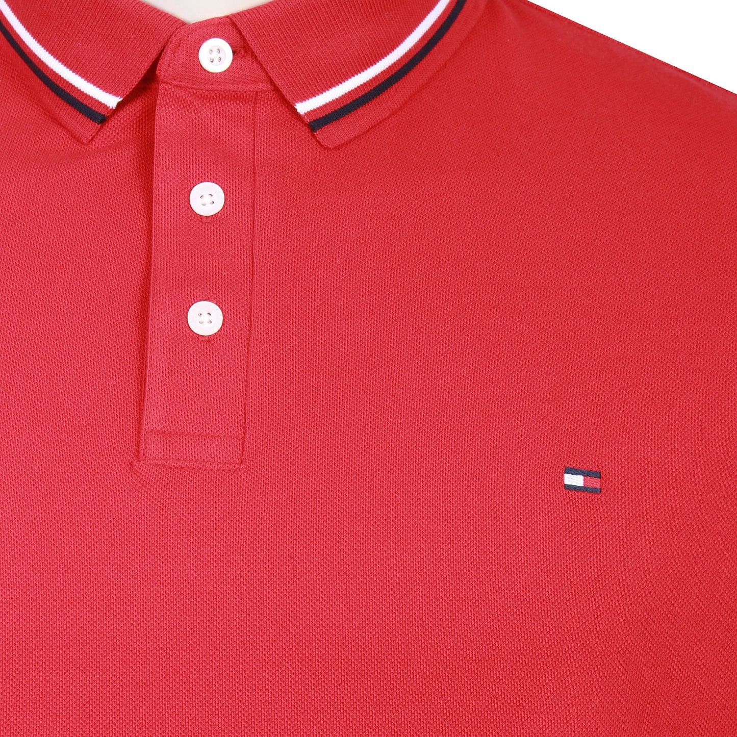 Tommy Hilfiger Plus Size Tipped Slim Fit Polo Medium Red