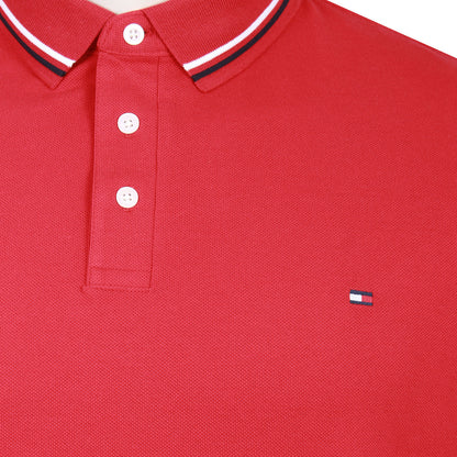 Tommy Hilfiger Plus Size Tipped Slim Fit Polo Medium Red