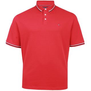 Tommy Hilfiger Plus Size Tipped Slim Fit Polo Medium Red