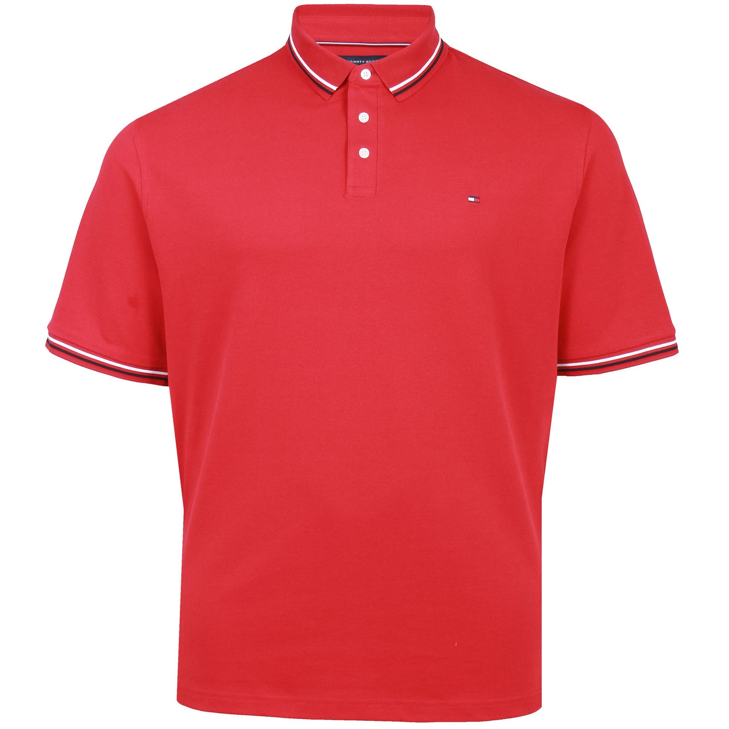 Tommy Hilfiger Plus Size Tipped Slim Fit Polo Medium Red