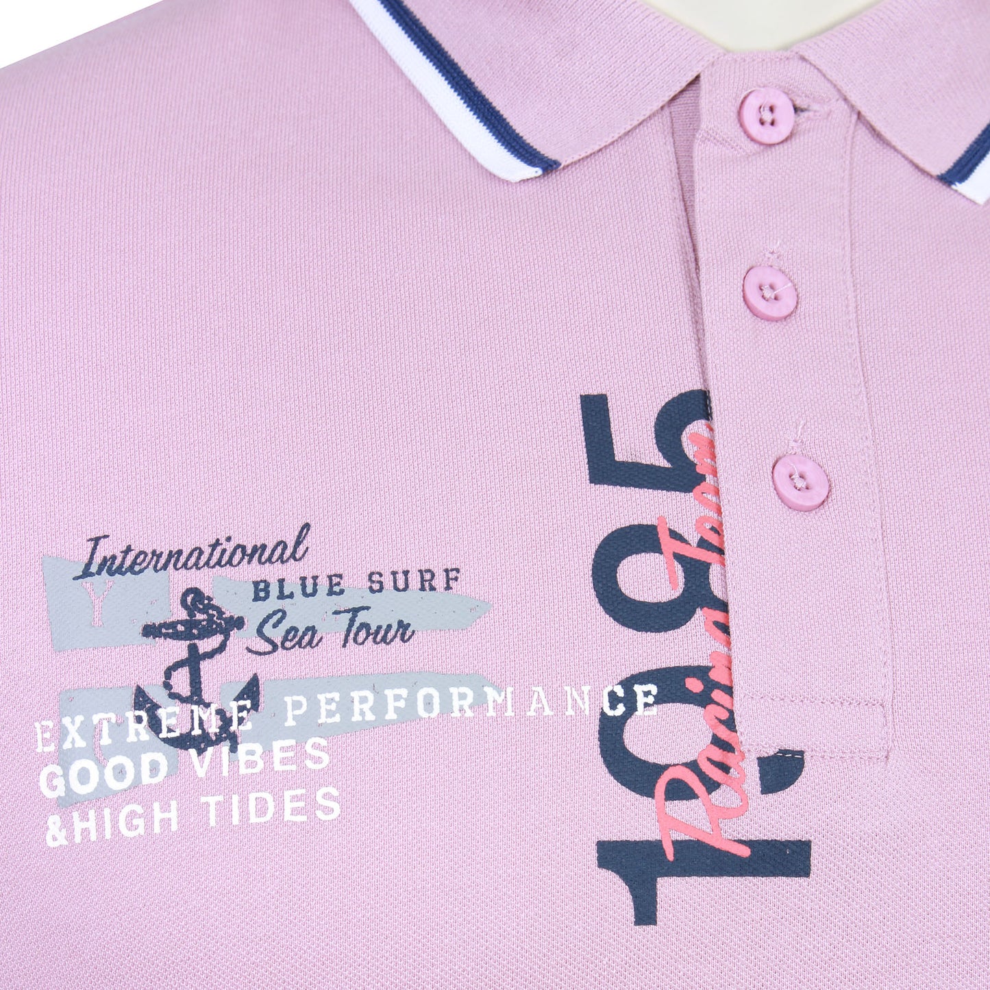 Kam Jeans Plus Size 1985 Racing Team Polo Mauve Shadows