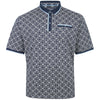 Kam Jeans Plus Size Geo Print Polo Navy