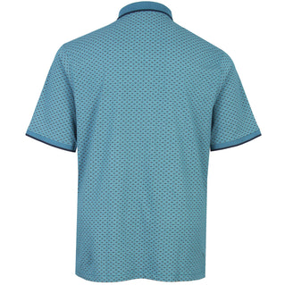 Kam Jeans Plus Size Geo Print Polo Pacific