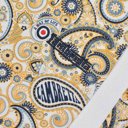 Lambretta Plus Size Paisley Brand Polo White/Navy