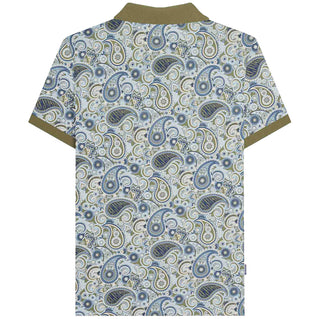 Lambretta Plus Size Paisley Brand Polo Khaki/Navy