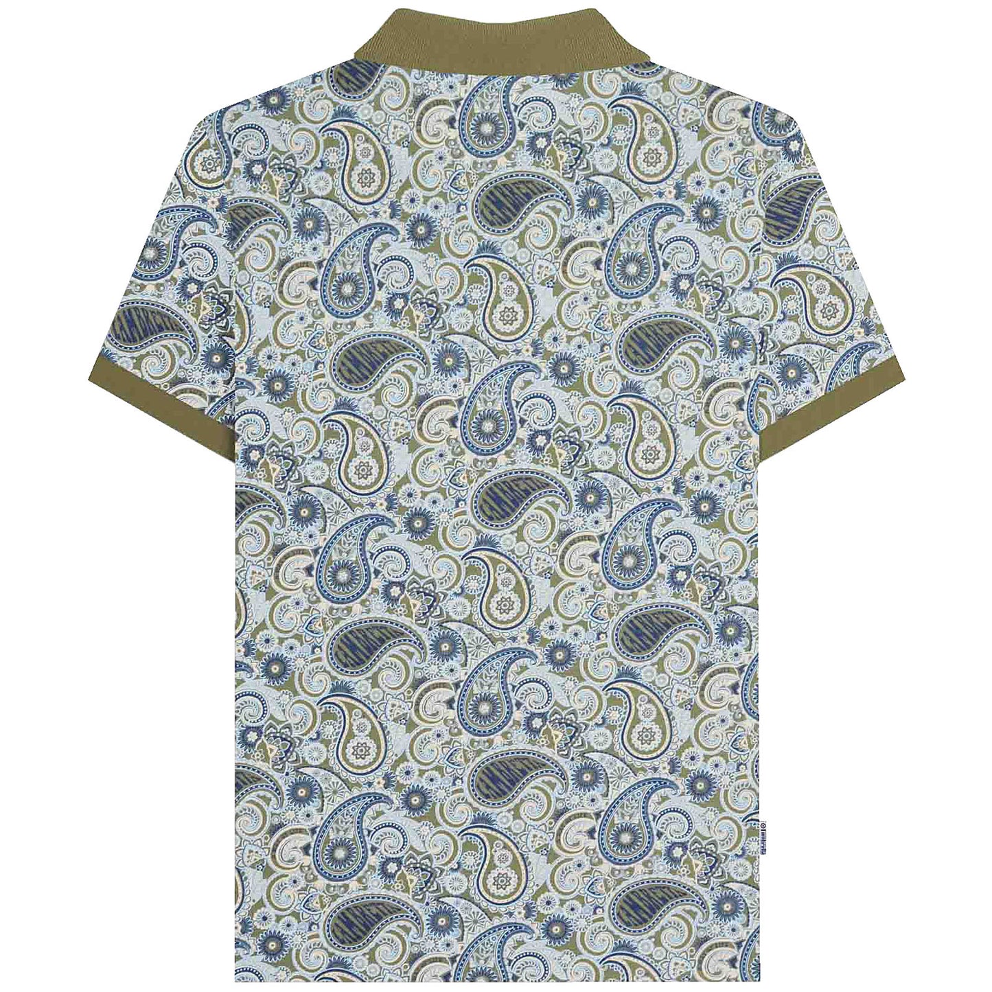 Lambretta Plus Size Paisley Brand Polo Khaki/Navy