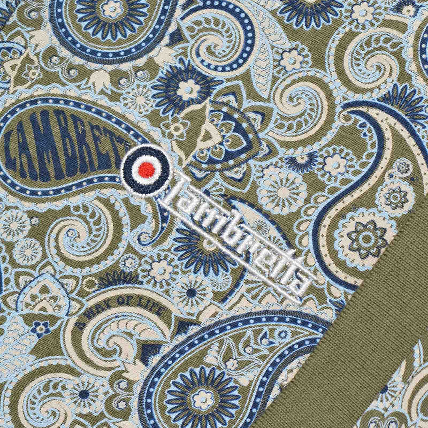 Lambretta Plus Size Paisley Brand Polo Khaki/Navy