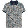 Lambretta Plus Size Paisley Brand Polo Navy/Smoke Blue