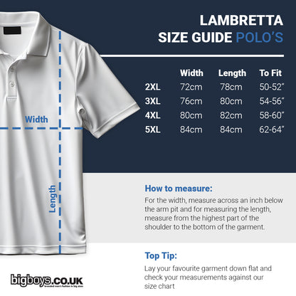 Lambretta Plus Size Triple Tipped Polo Navy