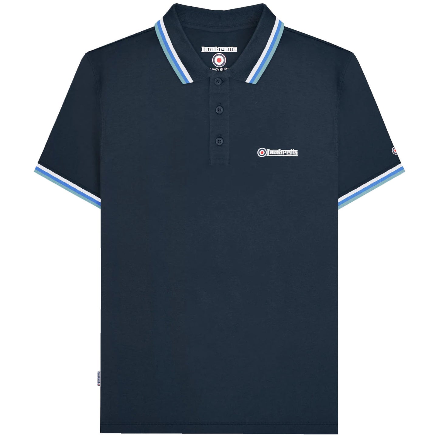 Lambretta Plus Size Triple Tipped Polo Navy