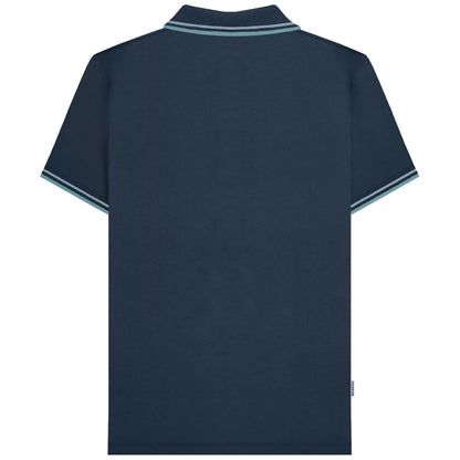 Lambretta Plus Size Houndstooth Polo Navy