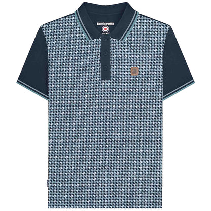 Lambretta Plus Size Houndstooth Polo Navy