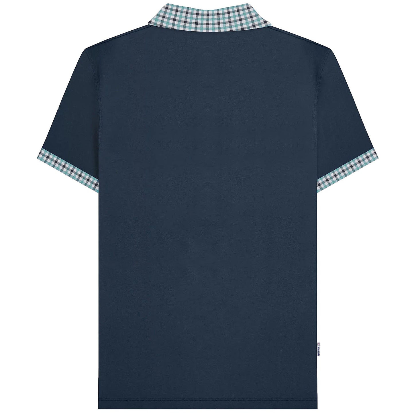 Lambretta Plus Size Gingham Collar Polo Navy