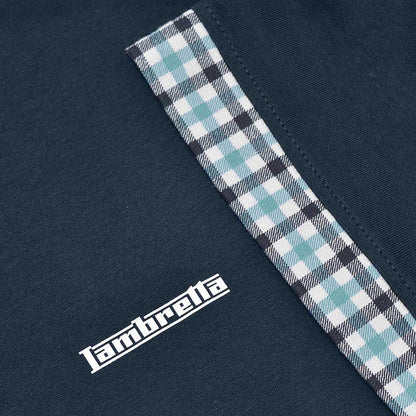 Lambretta Plus Size Gingham Collar Polo Navy