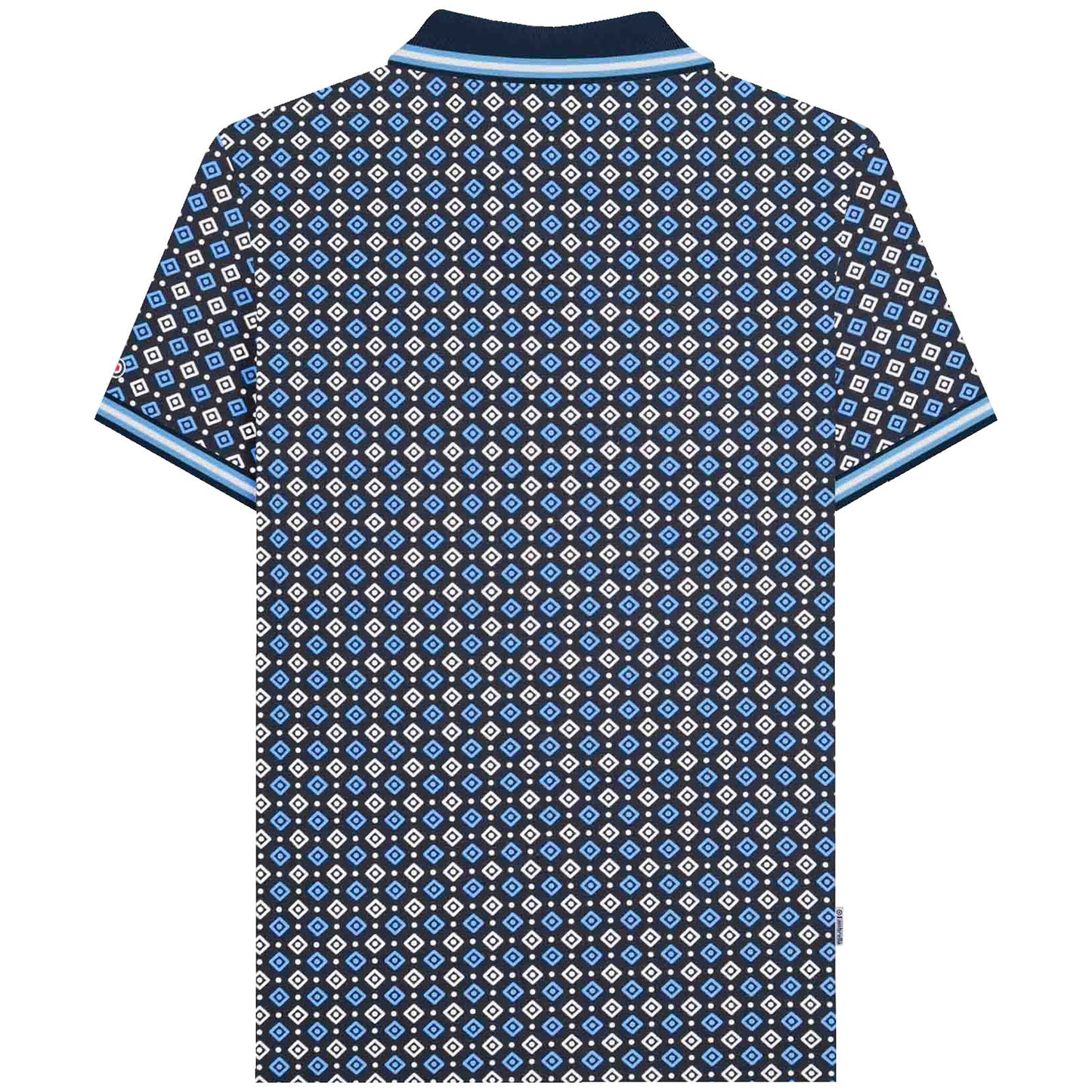 Lambretta Plus Size Geo Aop Polo Navy/Azure Blue