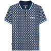 Lambretta Plus Size Geo Aop Polo Navy/Azure Blue