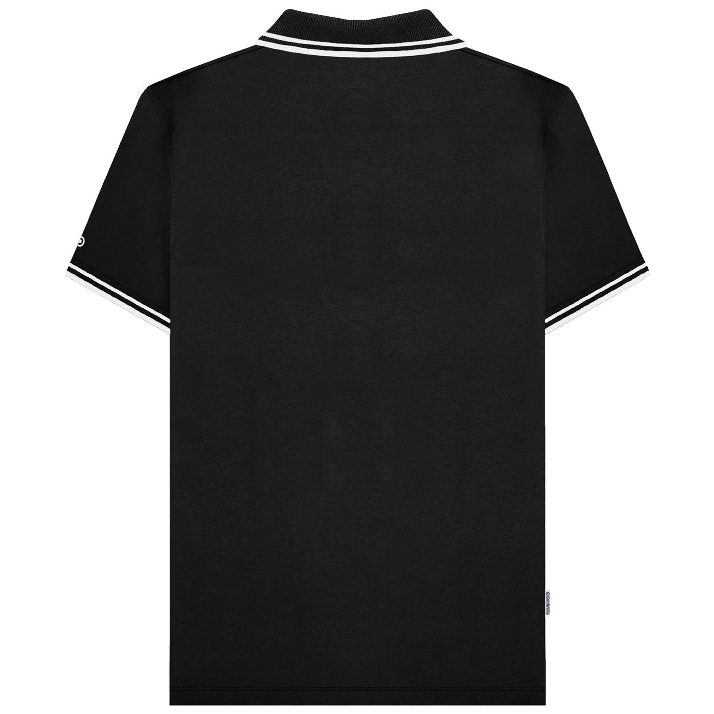 Lambretta Plus Size Two Tone Tipped Polo Black/White