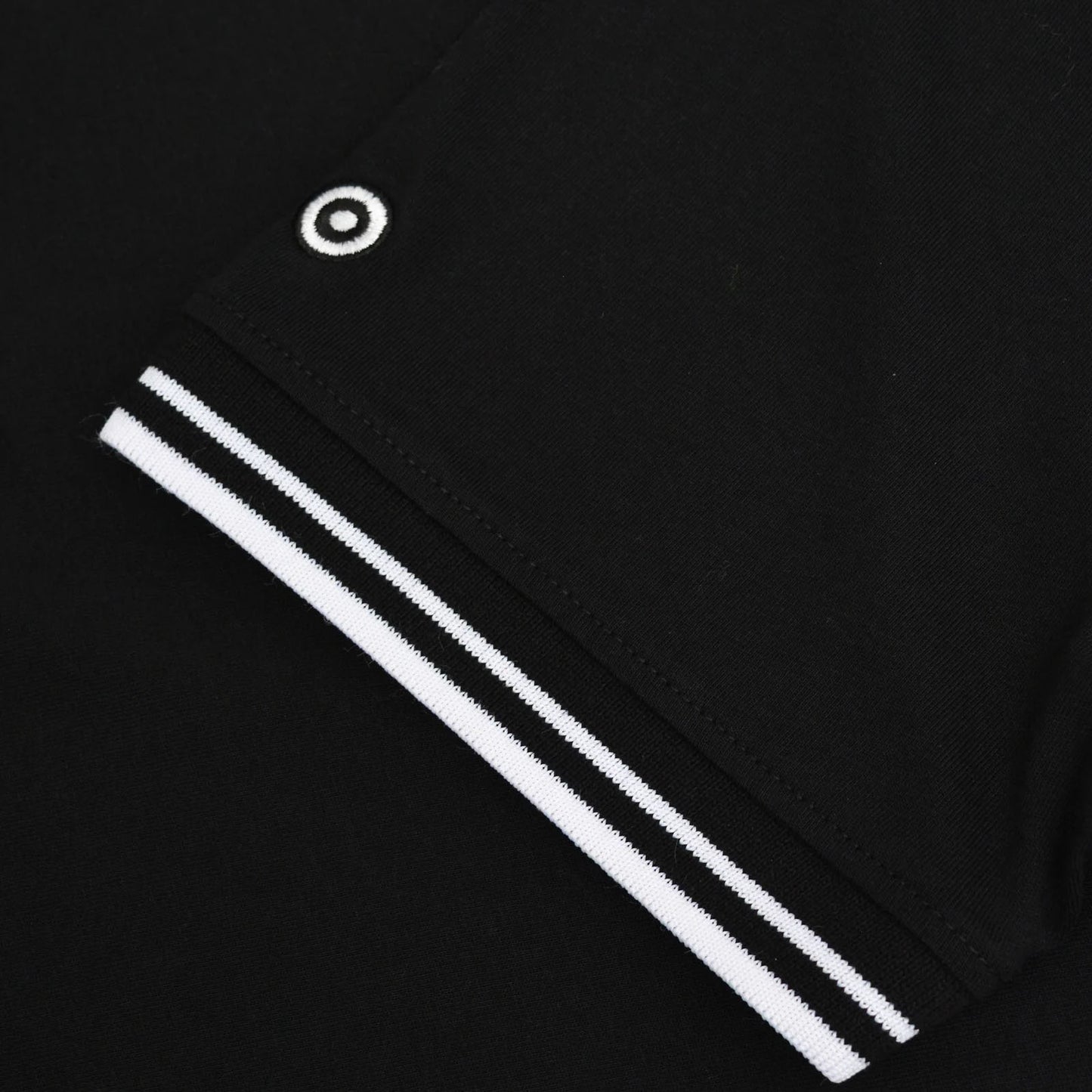 Lambretta Plus Size Two Tone Tipped Polo Black/White