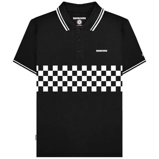 Lambretta Plus Size Two Tone Tipped Polo Black/White