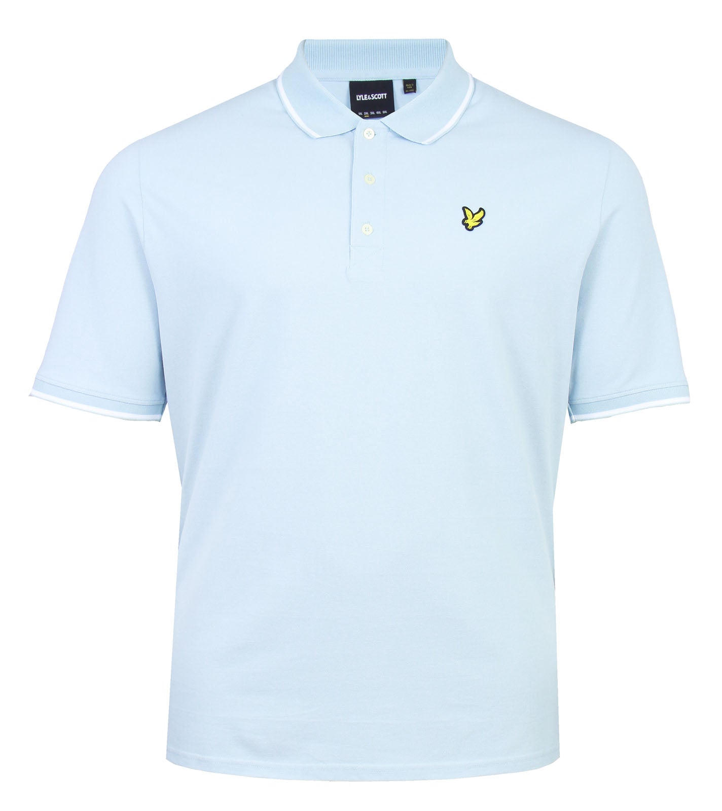 Lyle & Scott Plus Size Tipped Polo Shirt Fresh Water