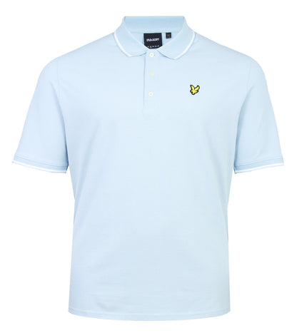Lyle & Scott Plus Size Tipped Polo Shirt Fresh Water