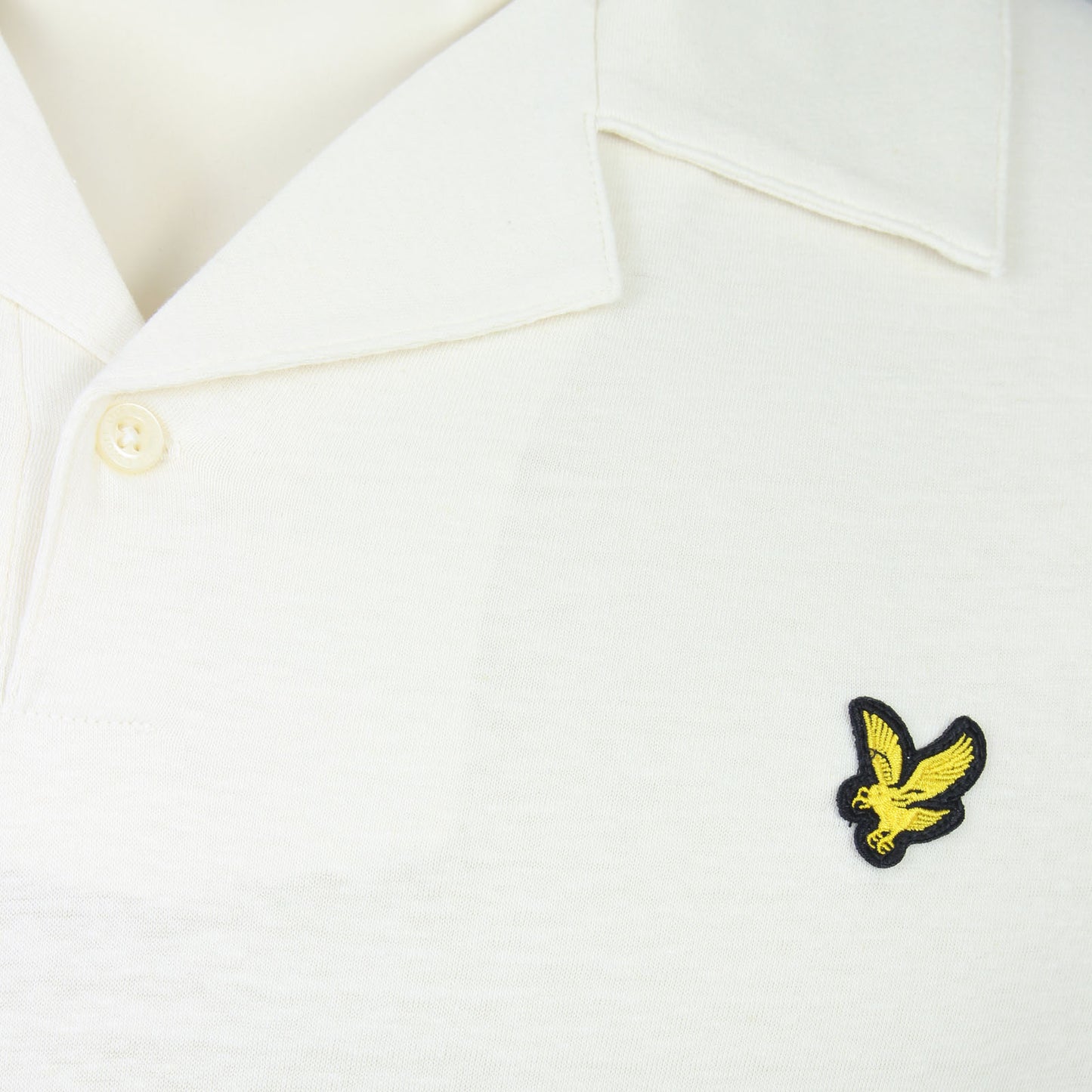 Lyle & Scott Plus Size Linen Revere Collar Polo Natural