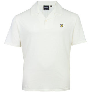 Lyle & Scott Plus Size Linen Revere Collar Polo Natural