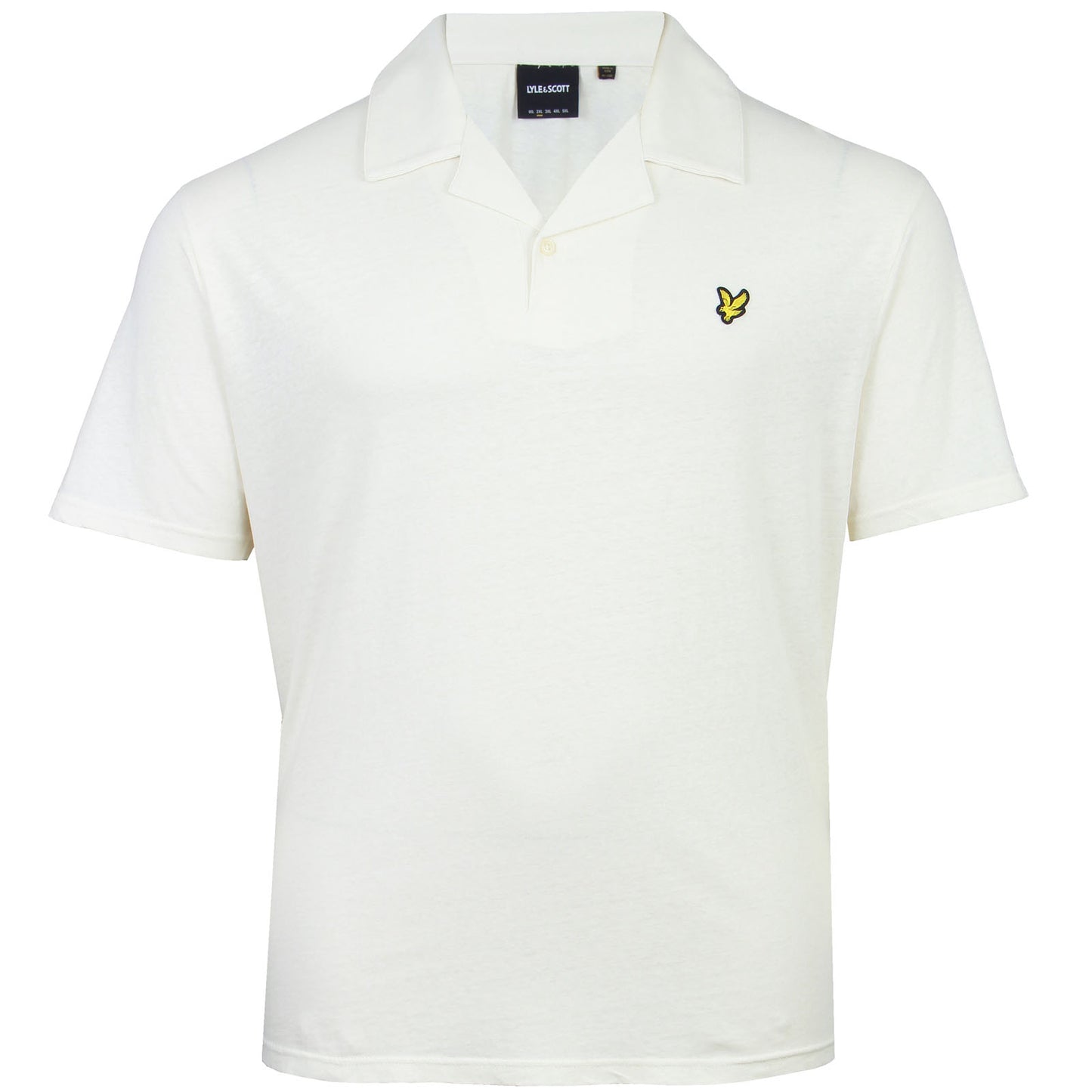 Lyle & Scott Plus Size Linen Revere Collar Polo Natural