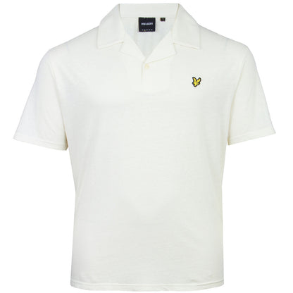 Lyle & Scott Plus Size Linen Revere Collar Polo Natural