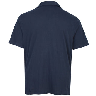 Lyle & Scott Plus Size Linen Revere Collar Polo Dark Navy