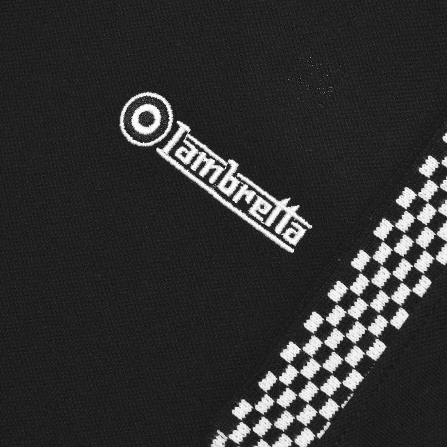 Lambretta Plus Size Two Tone Collar Polo Black