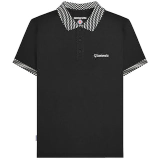 Lambretta Plus Size Two Tone Collar Polo Black