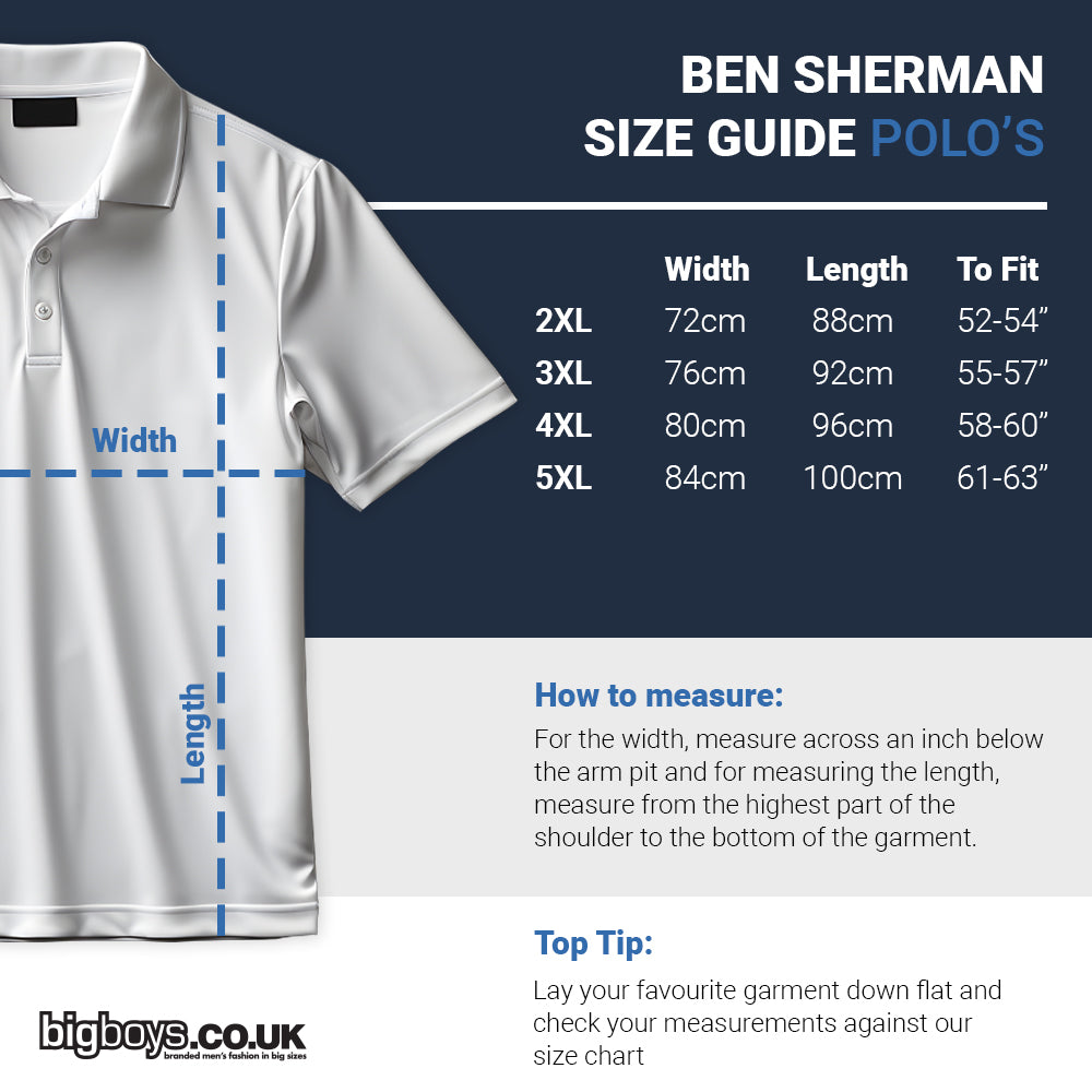 Ben Sherman Plus Size Signature Pique Polo Kingfisher