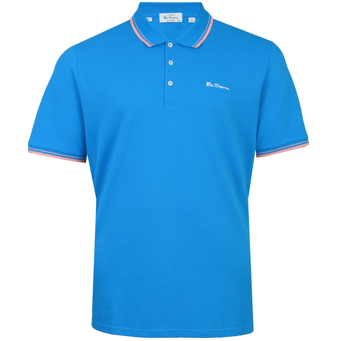 Ben Sherman Plus Size Signature Pique Polo Kingfisher