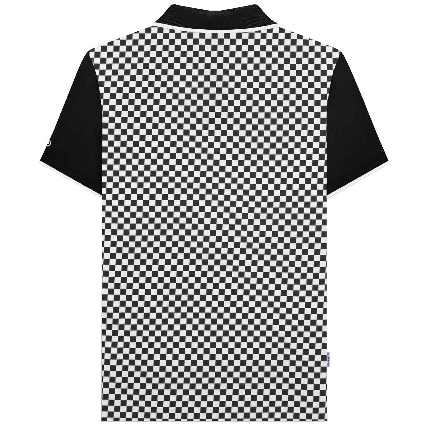 Lambretta Plus Size Two Tone Aop Polo Black/White