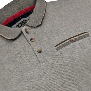 D555 Plus Size Jacquard Collar Textured Polo Stone