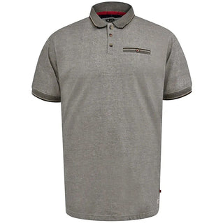 D555 Plus Size Jacquard Collar Textured Polo Stone