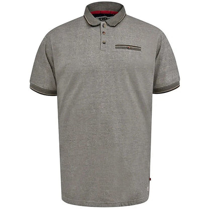 D555 Plus Size Jacquard Collar Textured Polo Stone